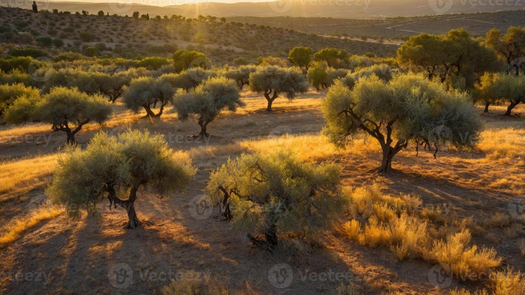 Olivar al atardecer